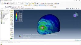 شبیه سازی برخورد گلوله به کلاه نظامی در آباکوسabaqusfem
