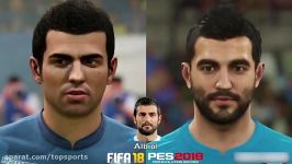 مقایسه چهره بازیکنان ناپولی در PES18 FIFA18