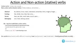 گرامر 2  آموزش Action and Non action Verbs