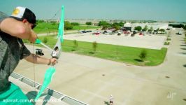 Nerf Bow Trick Shots  Dude Perfect