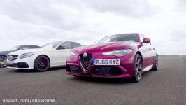 BMW M3 vs Merc C63 S vs Alfa Giulia  Drag Races  Top Gear