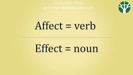 Grammar Affect vs. Effect www.derakhtejavidan.com