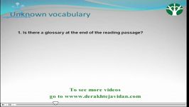 IELTS reading unknown vocabularies www.derakhtejavidan.com