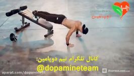 شنای انفجاری روی نیمکت کاهشی Decline Explosive Push Up