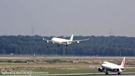 Gorgeous Mahan Air Airbus A340 300 landing + takeoff at Düsseldorf Airport