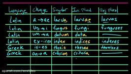 Irregular plural nouns  foreign plurals  envideo