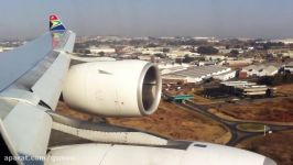 A340 South African Airways landing in Johannesburg