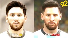 مقایسه چهره بازیکنان در FIFA 18 PES 2018