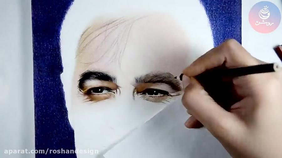 بخشی جلسه نهم مدادرنگی ۲ نقاشی چهره شهاب حسینی