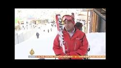 توریست های خارجی در پیست اسکی دیزین در تهران
