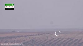 حمله تکفیری ها موشک تاو به تانک T72 در جنوب ادلب