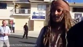 Fans wishing Johnny Depp a happy birthday on the set of Pirates 5