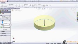 How to create a helical sweep cut in solidworks