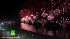 Rio de Janeiro New Year fireworks display at Copacabana beach