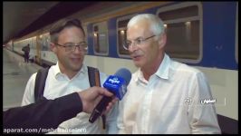 Iran international tourist traveling by Train to Isfahan ایران ورود قطار گردشگری بین المللی اصفهان