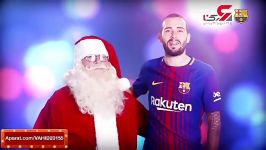 تبریک سال نوی میلادی کریسمس به سبک بازیکنان بارسلونا