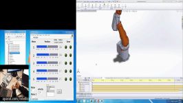 Control of a robot in SolidWorks with DAQ of NI and LabView.