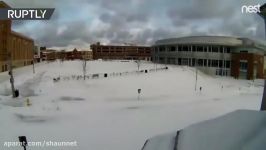 Time lapse captures record breaking snow storm blanketing Erie