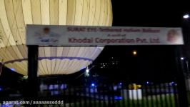 Night view of Helium Balloon and toy train in Sneh Rashmi Botanical Garden in Surat Gujarat