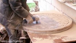 Glowing table made of wood. Стол светящийся из дуба.