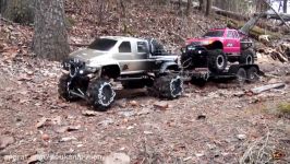 RC ADVENTURES  OVERKiLL PUTS CHAiNS ON PiNKY ~ MUDDY SCALE 4x4 TRUCKS