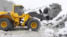 HEAVY RC MACHINES WORK IN THE SNOW ICE ROAD TRUCKERS HARD DAY RC VEHICLES FROM VOLVO