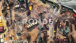 فوتیج ویدیویی تایم لپس نمای دید بالا محل ساخت ساز