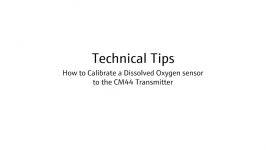 Calibrating a Dissolved Oxygen Sensor with a CM44 Transmitter