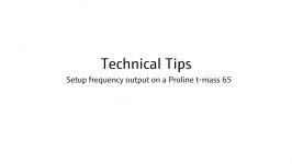 Setting up Frequency Output – T mass 65