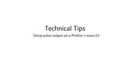 Setting up Pulse Output – T mass 65