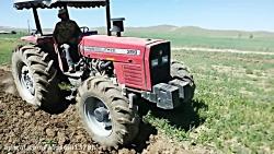 شخم فرگوسن شش سیلندر سوپر دار massey ferguson 399 turbo plowing