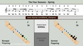 چهار فصل The Four Seasons آموزش فلوت ریکوردر