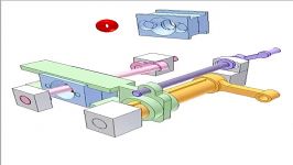 Spatial coulisse mechanism of oblique crank