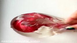 تبدیل اسلایم شفاف به اسلایم متالیک سیب سرخ