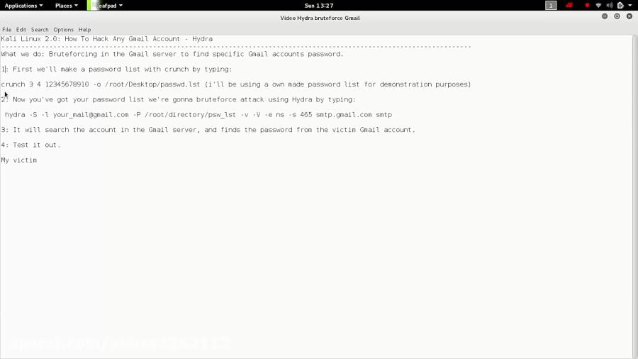 Kali Linux 2.0 How To Hack Any Gmail Account  Hydra