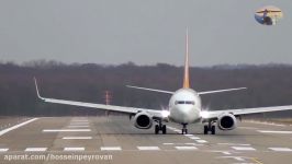 Storm Burglind at DUS Airport with Crosswind Rain Showers and one go around