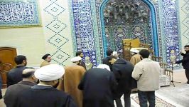 لحظه خروج آیت اله جوادی آملی پس روضه هفتگی به یاد استاد