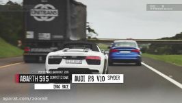 DRAG RACE Abarth 595 vs. Audi R8 V10 Spyder