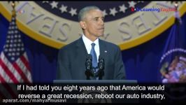 آموزش زبان  President Obamas Farewell Address