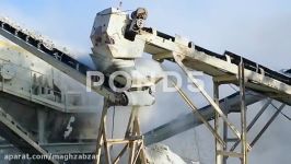 دانلود فوتیج ویدیویی ماشین سنگ شکن تولید سنگ ریزه