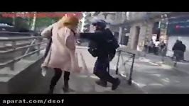 خشونت تکان دهنده پلیس فرانسه علیه یک زن