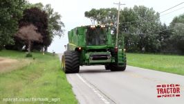 Monster Firestone 125050R32 Tires on a John Deere S660 Combine