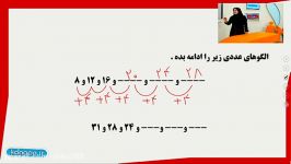 ریاضی سوم دبستان فصل اول مبحث الگویابی