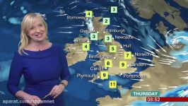 Weather Lady Carol Kirkwood BIG Bust In Tight Blue Dress. POKIES