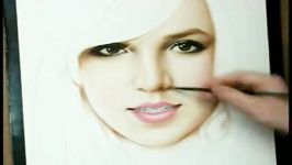 اموزش نقاشی چهره بریتنی اسپیرز