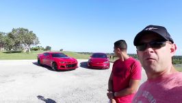 Muscle vs Electric  Tesla Model S P100D Ludicrous vs Chevrolet Camaro ZL1 Drag and Roll Racing