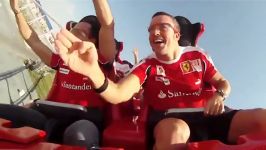 High Speed Rollercoaster Ferrari World with Alonso and massa