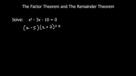 The Factor Theorem and The Remainder Theorem