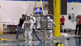 Astronauts training underwater