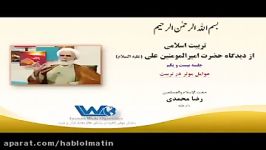 تربیت اسلامی دیدگاه حضرت امیرالمومنین علی علیه السلام جلسه ۲۱ حجت الاسلام رضا محمدی